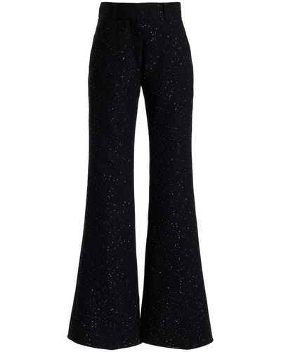 Gabriela Hearst Allanon Sequined Wool-blend Flare Trousers - Black