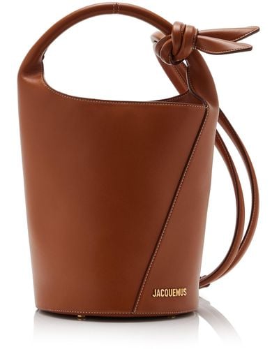 Jacquemus Le Petit Tourni Leather Bucket Bag - Brown