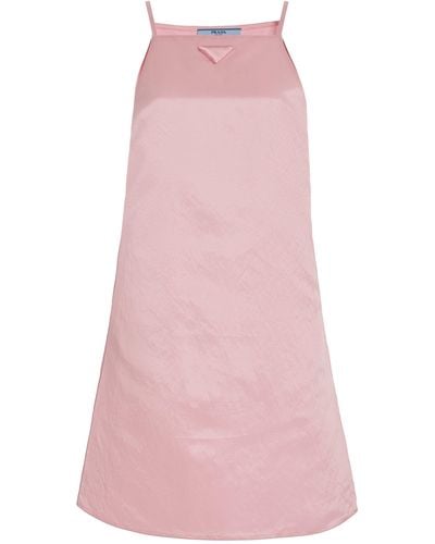 Prada Satin Mini Dress - Pink
