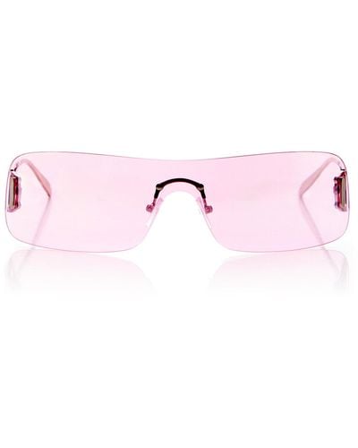 Banbe Exclusive The Romee Wrap-frame Metal Sunglasses - Pink