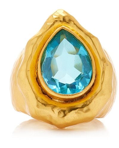 VALÉRE Paulina Quartz 24k Gold-plated Ring - Blue