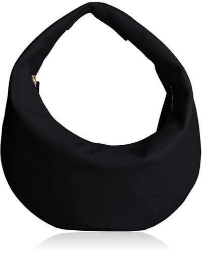 Khaite Olivia Medium Leather Hobo Bag - Black