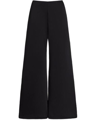 Leset Barb Satin Wide-leg Trousers - Black