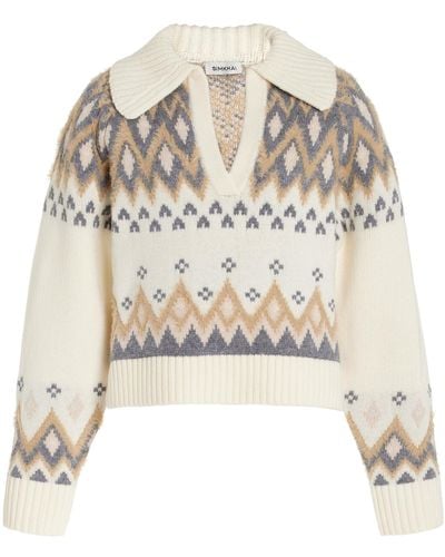 Jonathan Simkhai Clarence Wool-cashmere Polo Sweater - Natural