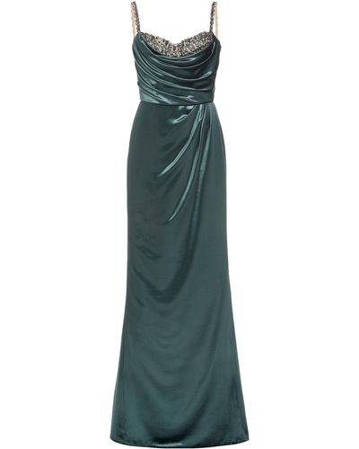 Marchesa Crystal-embellished Velvet Gown - Green