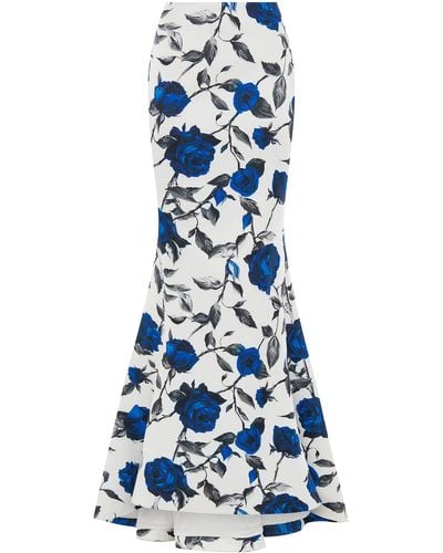 Rasario Floral-printed Maxi Skirt - Blue