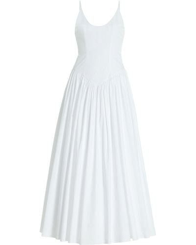 STAUD Dena Stretch-cotton Maxi Dress - White