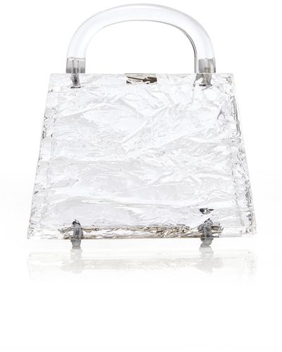 L'afshar Eva Acrylic Clutch Bag - White