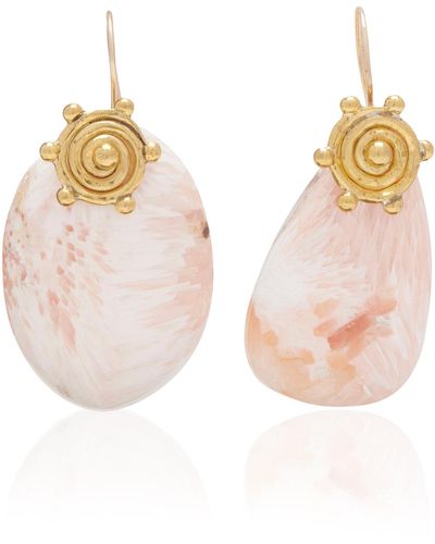 Ulla Johnson Mini Spiral Stone Earrings - Natural