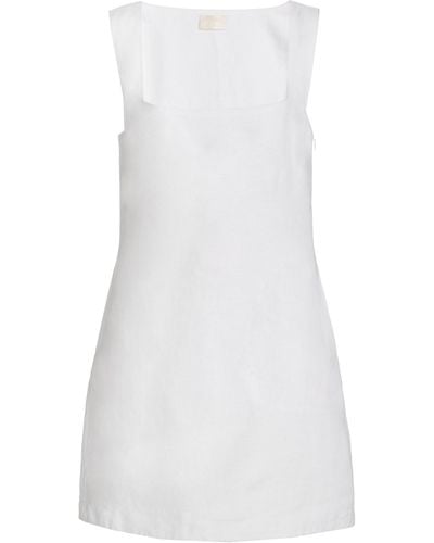 Posse Exclusive Alice Linen Mini Dress - White