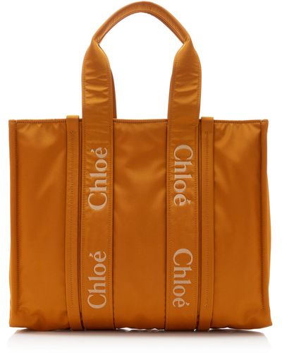 Chloé Woody Nylon Tote Bag - Orange