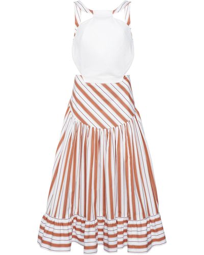 Rosie Assoulin Flower Pot Striped Cotton Midi Dress - Multicolour