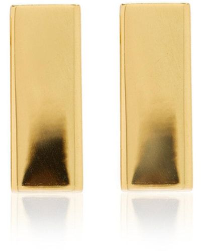 Tom Wood Small Square Gold-plated Hoop Earrings - White