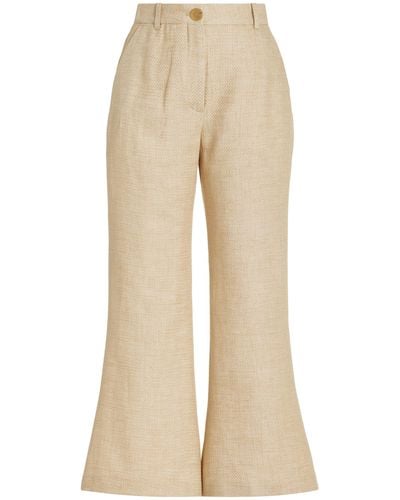 By Malene Birger Caras Raw-edge Linen-blend Flared Pants - Natural