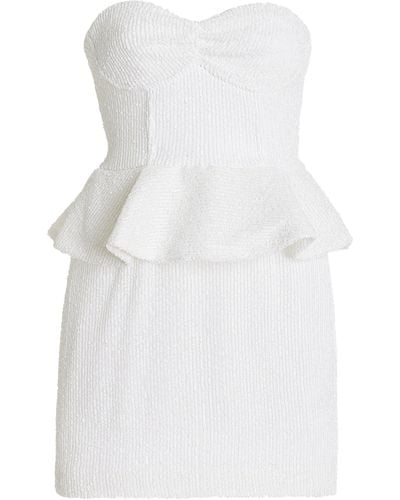 ROTATE BIRGER CHRISTENSEN Peplum Sequin Mini Dress - White