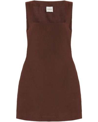 Posse Alice Linen Mini Dress - Brown