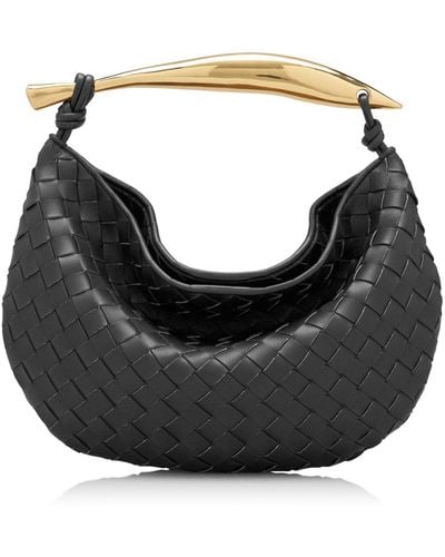 Bottega Veneta Sardine Intrecciato Leather Bag - Black