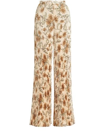 Significant Other Simone Floral Plisse Pants - Natural