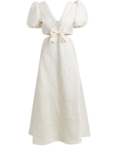Markarian Patti Brocade Midi Dress - White