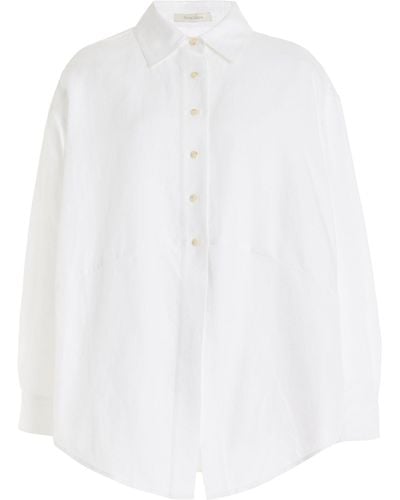 FAVORITE DAUGHTER Exclusive Door's Always Open Ex-bf Linen Shirt - White