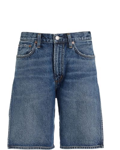 Agolde Vida Mid-rise Organic Cotton Denim Shorts - Blue