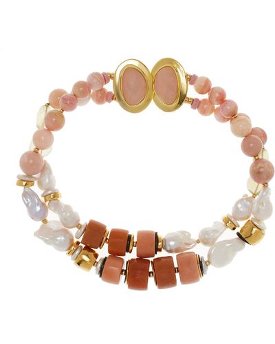 Lizzie Fortunato Ariel Ii Gold-plated Pearl, Quartz Necklace - Metallic