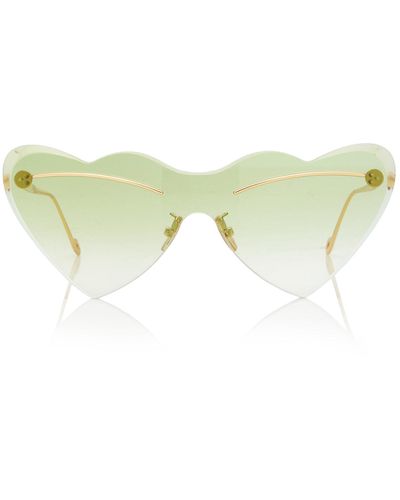 Loewe Heart-shaped Metal Sunglasses - Green