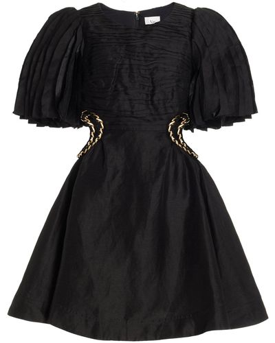 Aje. Monica Cut-out Linen-blend Mini Dress - Black