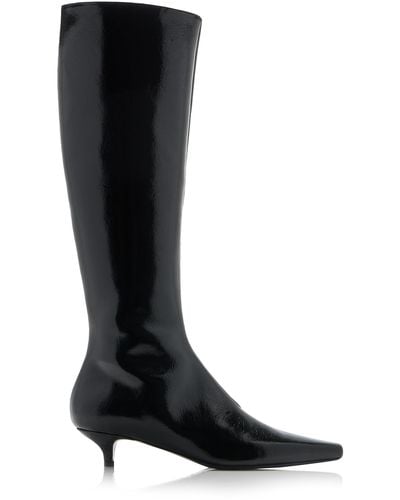 Totême The Slim Leather Knee Boots - Black