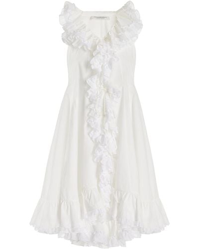 Philosophy Di Lorenzo Serafini Ruffled Cotton Mini Dress - White