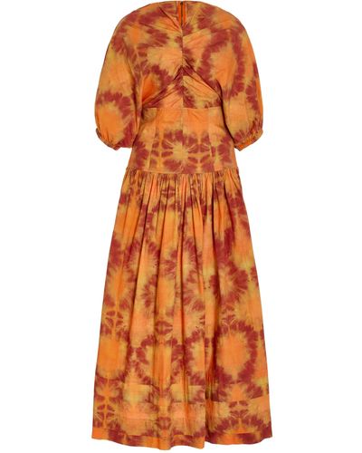 Ulla Johnson Patrizia Tie-dyed Cottonmaxi Dress - Orange