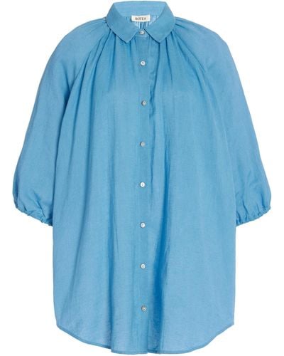 BOTEH La Ponche Cotton-linen Shirt - Blue