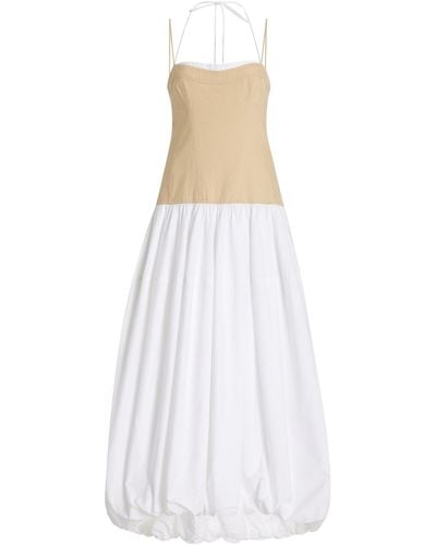 Jonathan Simkhai Pfeiffer Linen-cotton Bustier Midi Dress - White