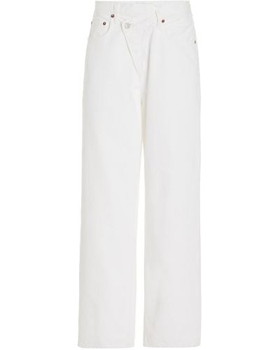 Agolde Criss Cross Waistband Straight-leg Jeans - White