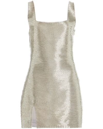STAUD Le Sable Beaded Mini Dress - Natural