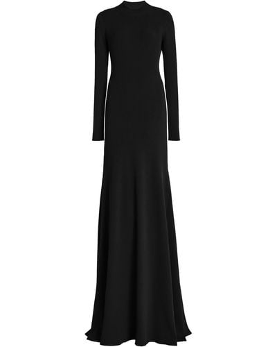 Brandon Maxwell The Vanessa Mock Neck Knit Wool-blend Maxi Dress - Black