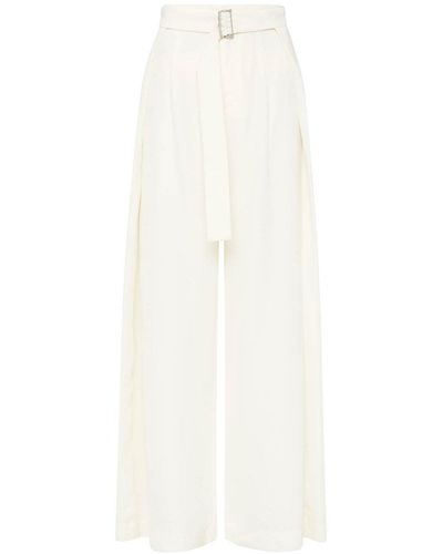 St. Agni Fold Twiill Wide-leg Trousers - White