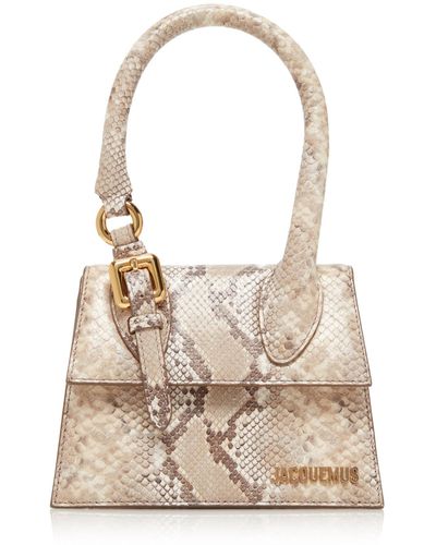 Jacquemus Le Chiquito Moyen Snake-print Leather Bag - White