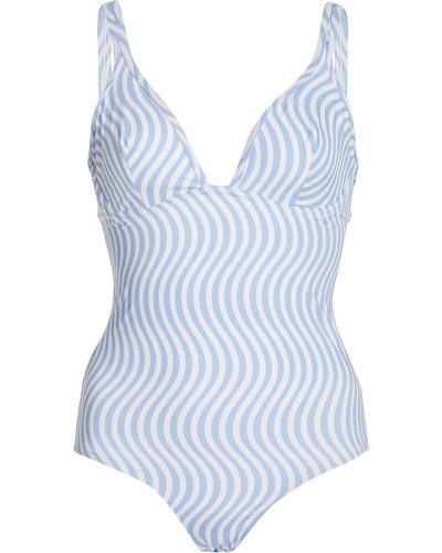 Ephemera Classic Printed One-piece Swimsuit - Blue
