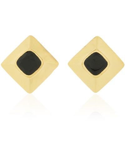 VALÉRE Jas 24k Gold-plated, Onyx Earrings - Metallic