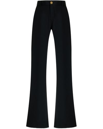 Balmain Low-rise Wool Bootcut Trousers - Black