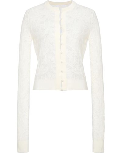 Chloé Knit Lace Wool-silk Top - White