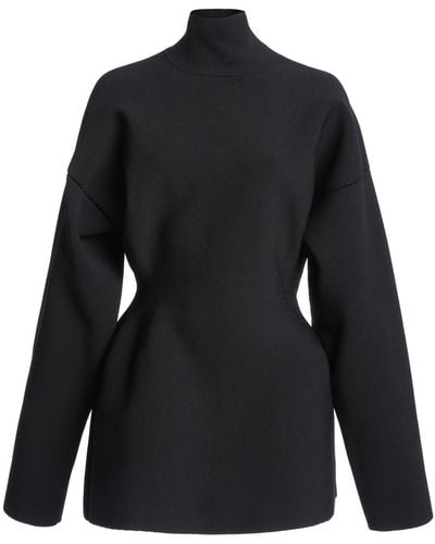 Balenciaga Compact-knit Hourglass Turtleneck Top - Black