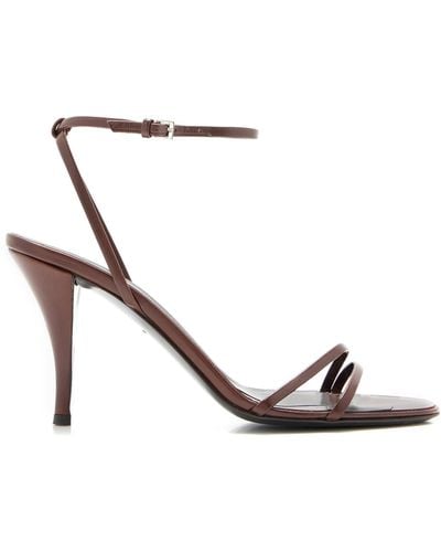 The Row Cleo Leather Sandals - Brown