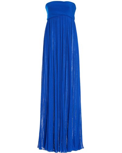 Proenza Schouler Strapless Knit Maxi Dress - Blue