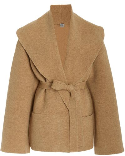 Totême Belted Wool-yak Cardigan Jacket - Natural