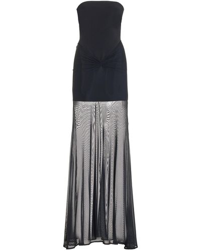 David Koma Panelled Strapless Gown - Black
