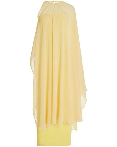 House of Aama Exclusive Layered Cotton Dress - Yellow