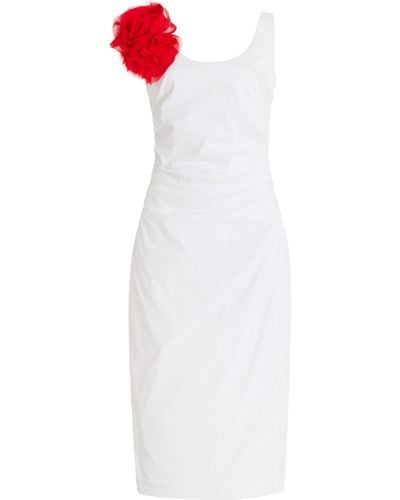BERNADETTE Giselle Rose Cotton-blend Dress - White