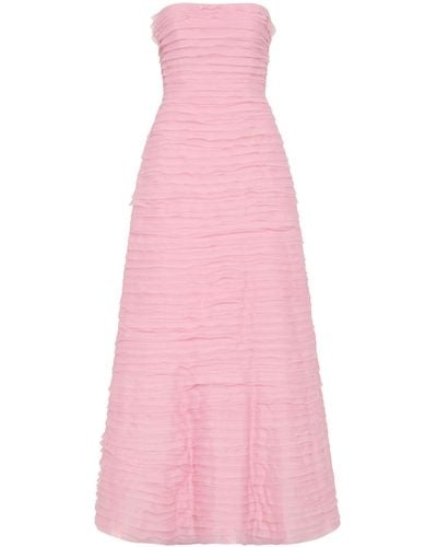 Aje. Soundscape Strapless Ruffled Maxi Dress - Pink
